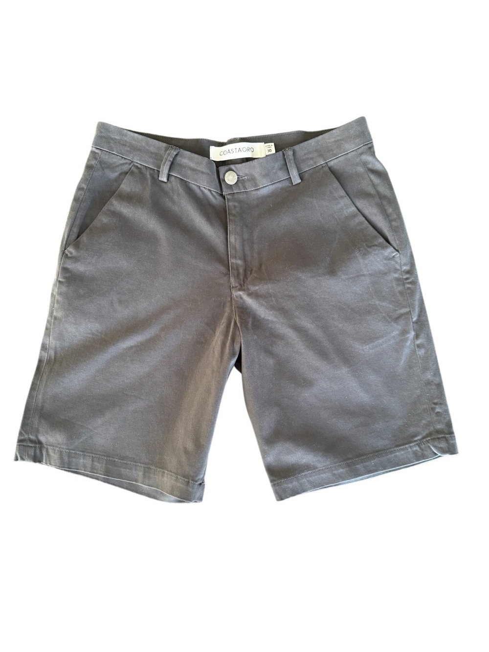 Coastaoro Men's Chino Shorts Charcoal Gray 9" Inseam Size 30 NWOT